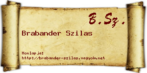Brabander Szilas névjegykártya